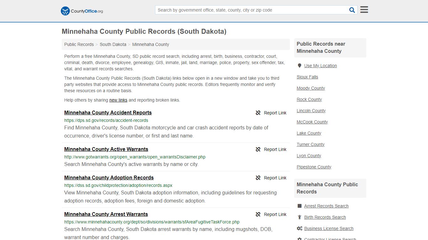 Minnehaha County Public Records (South Dakota) - County Office