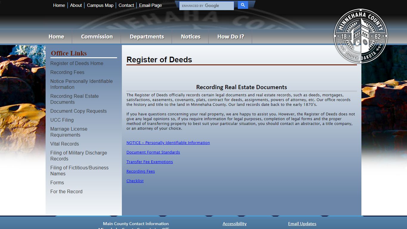 Register of Deeds - Minnehaha County, South Dakota